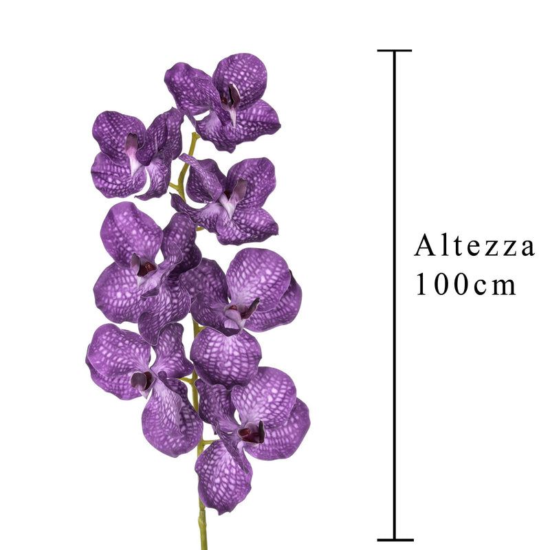 2 Orchidea Artificiali Vanda Altezza 100 cm Blu-2