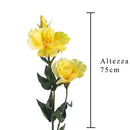 4 Lisianthus Artificiali Composto da 3 Fiori Altezza 75 cm Giallo-2