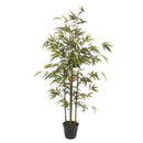 Mini Bamboo Artificiale a 5 Diramazioni con Vaso Altezza 130 cm Verde-1