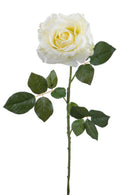 3 Rose Artificiali Aperta Altezza 65 cm Bianco-1