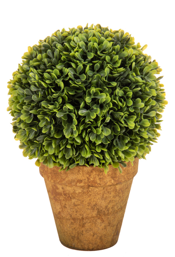 Set 2 Sfera Bossolo/Buxus Artificiale con Vaso Altezza 23 cm Verde sconto