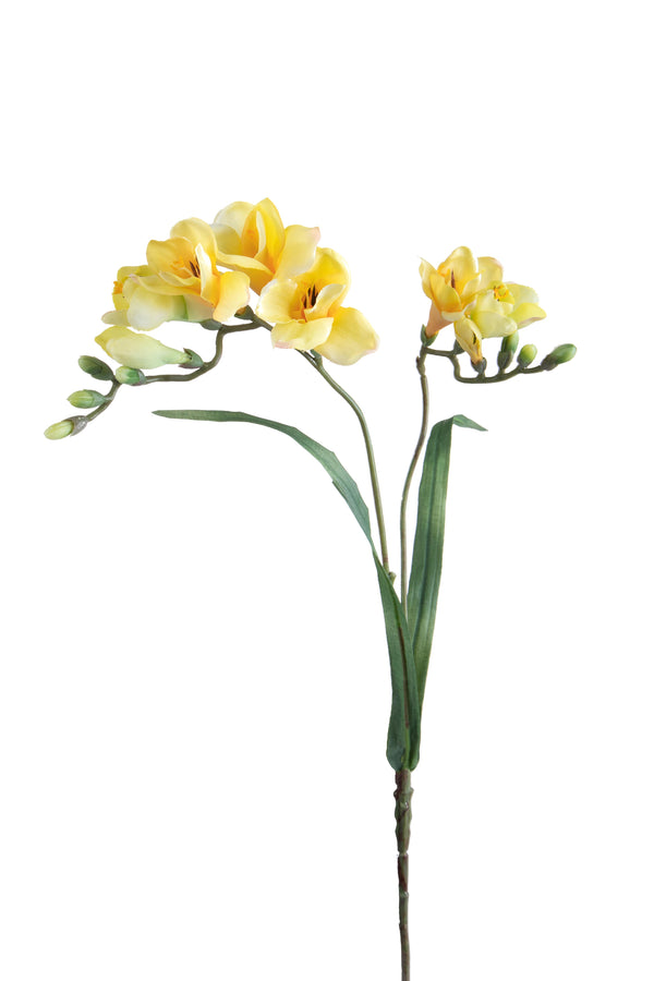 prezzo Set 6 Fiori Artificiali di Fresia con Due Fiori Altezza 63 cm Giallo