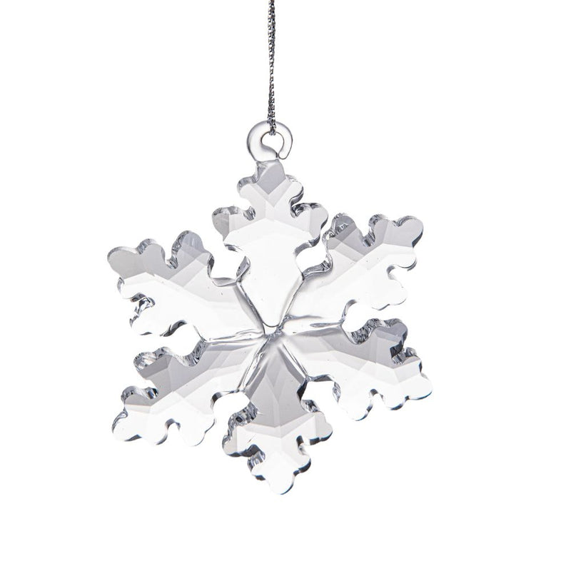 Set 4 Cristalli Fiocchi di Neve Decorativi 6,5 cm in Vetro