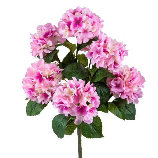 sconto Set 2 Ortensia Artificiale con 7 Fiori Altezza 52 cm Rosa