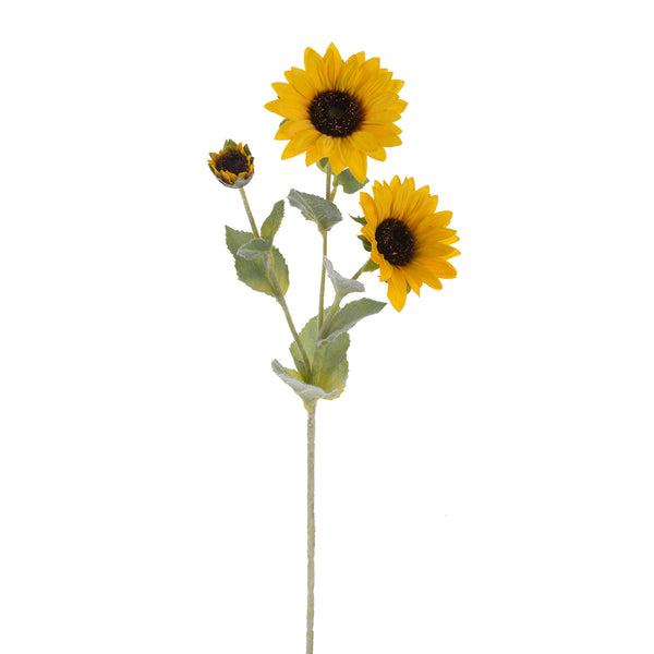 Set 6 Girasoli Artificiali con 3 Fiori Altezza 63,5 cm Giallo sconto