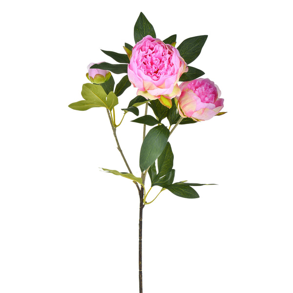 Set 3 Peonia Artificiale con 3 Fiori Altezza 74 cm prezzo