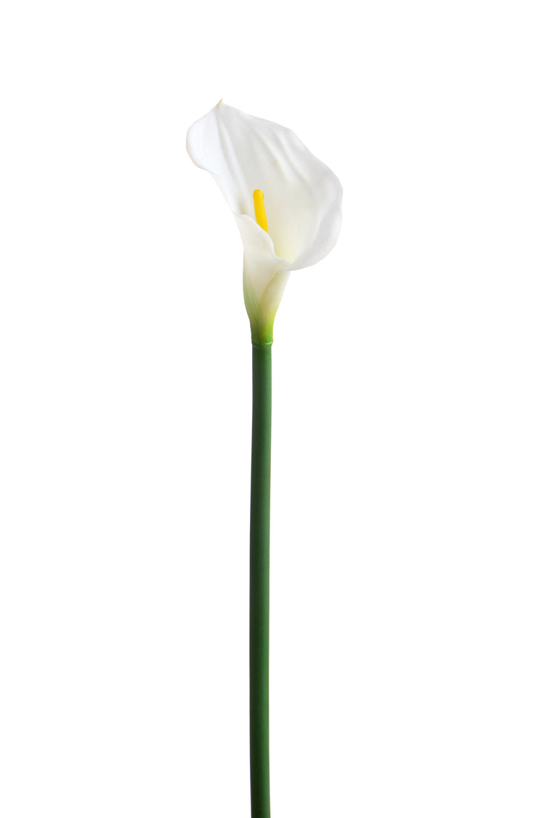 3 Fiori Artificiali di Calla Singola Altezza 74 cm Bianco-1