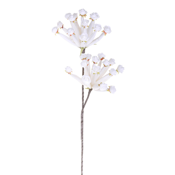 Set 3 Giant Caplume Composto da 2 Fiori Artificiali Altezza 90 cm Bianco sconto