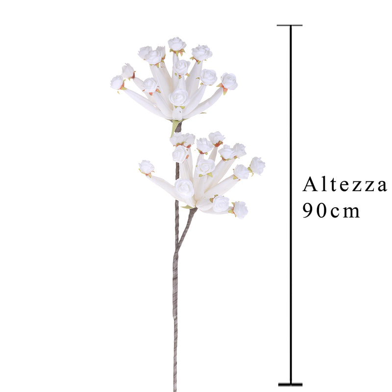 2 Giant Caplume Composto da 2 Fiori Artificiali Altezza 90 cm Bianco-2