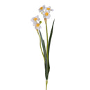 3 Giunchiglia con 2 Fiori Artificiali Altezza 55 cm Bianco-1