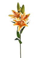 2 Lilium Artificiali Stargaze Composto da 3 Fiori Altezza 67 cm Arancio-1