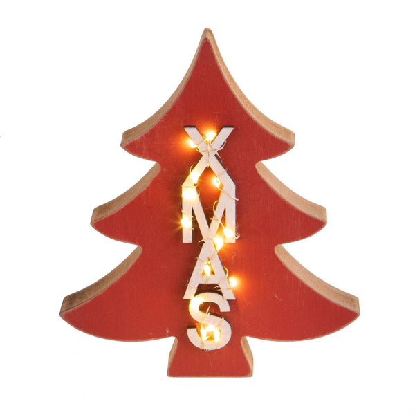 online Set 2 Mini Albero di Natale Decorativo con Led Xmas 18 cm Rosso