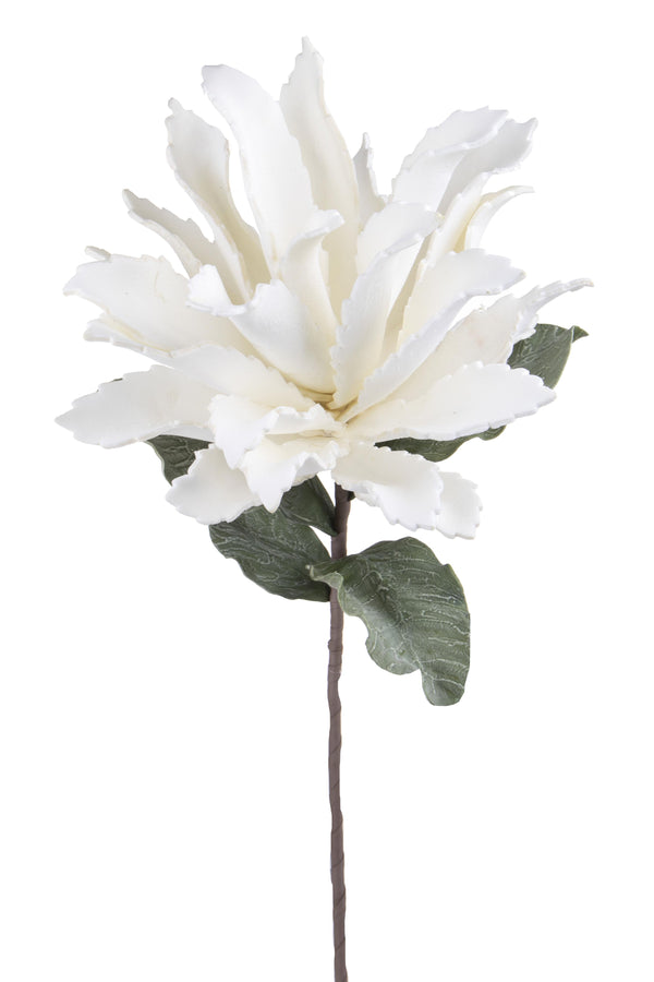 Set 2 Fiori Artificiali Ginger Foam con Foglie Altezza 70 cm Bianco prezzo