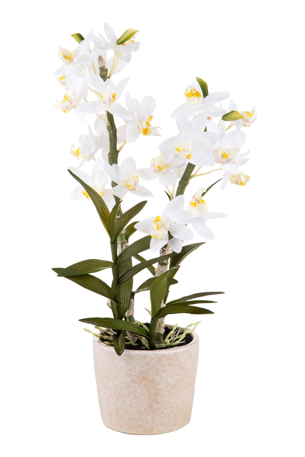 Orchidea Artificiali con Vaso Altezza 51 cm Bianco prezzo