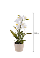 Orchidea Artificiali con Vaso Altezza 43 cm Bianco-2