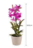 Orchidea Artificiali con Vaso Altezza 43 cm Rosa-2