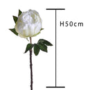 4 Peonia Artificiale Altezza 48 cm Bianco-2