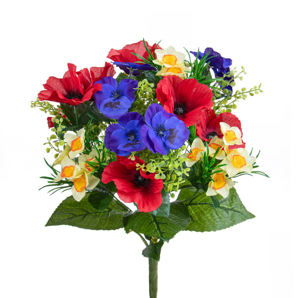 Set 2 Bouquet Artificiali Papaveri Artificiale/Panse' X 14 42 cm online