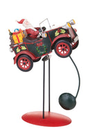 Statuina Babbo Natale con Auto 30 cm in Metallo-1