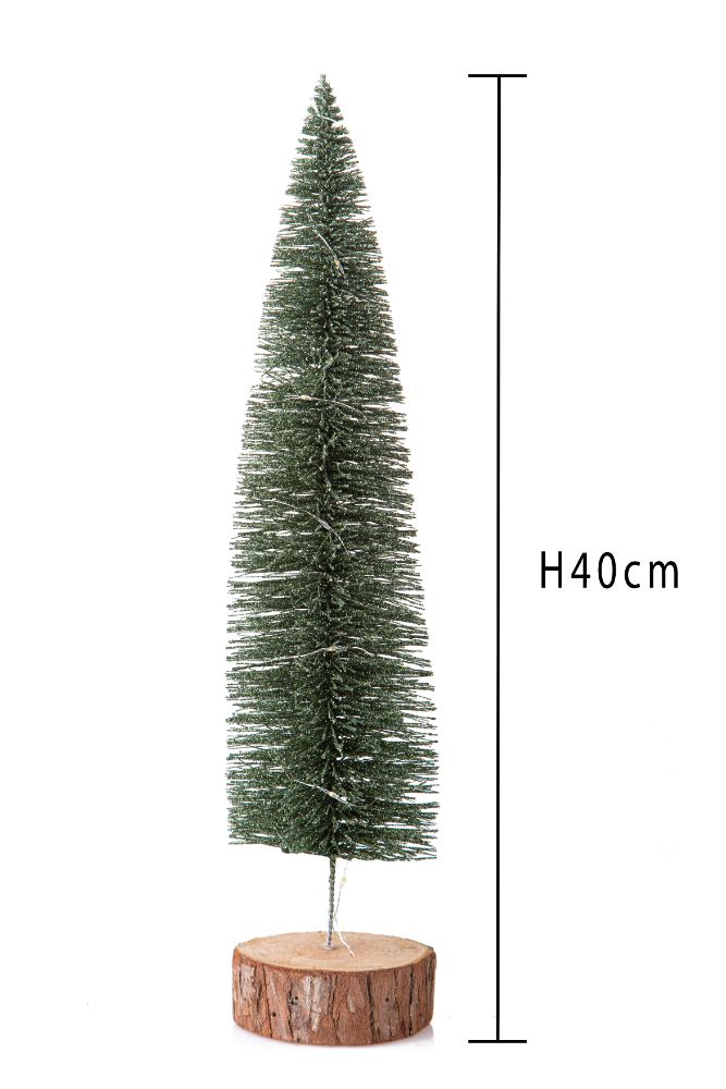 Mini Albero di Natale Decorativo con Glitter 40 cm 30 Led Abete Verde-2