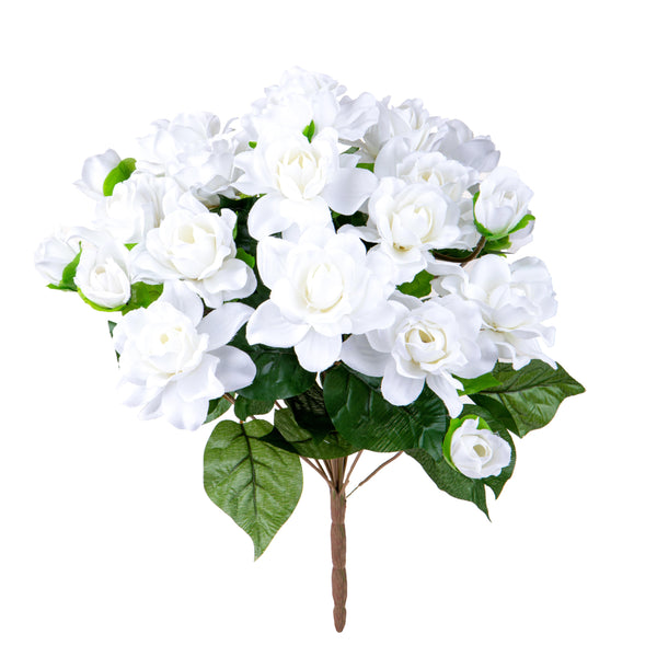 acquista Set 2 Bouquet Artificiale di Gardenia Altezza 38 cm Bianco