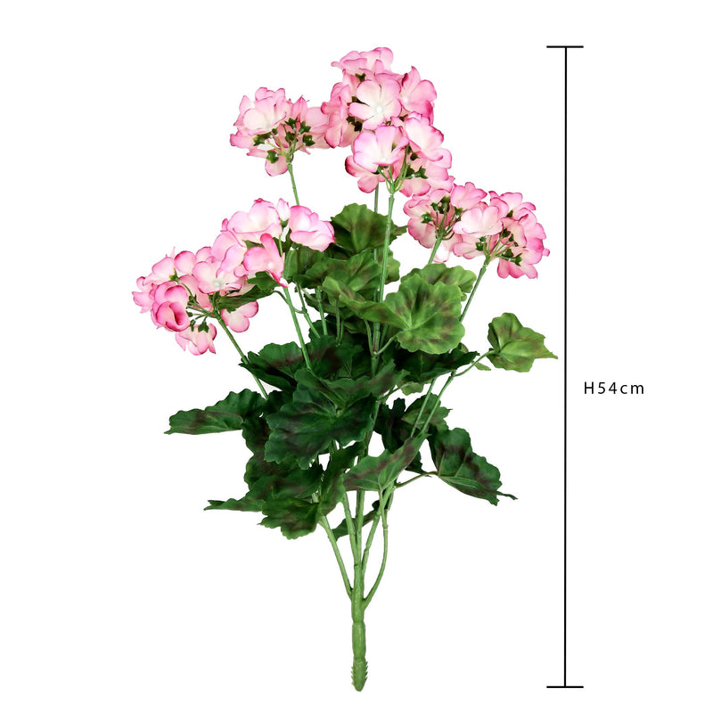 Cespuglio di Geranio Artificiale Altezza 54 cm Rosa-2