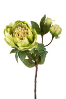 2 Peonia Artificiale Romance con 3 Fiori Altezza 49 cm Verde-1