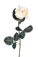 6 Rose Artificiali Semi Aperta Altezza 37 cm Bianco-1