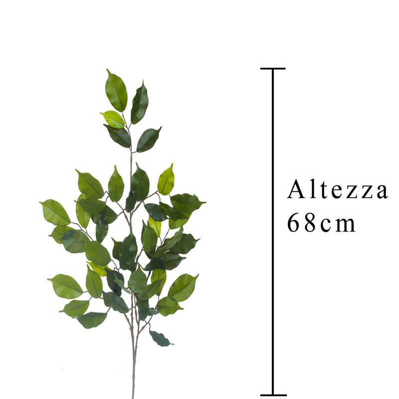 8 Rami di Ficus Artificiale con 42 Foglie Altezza 60 cm Verde-2