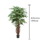 Ficus Weeping Artificiale con 2821 Foglie Altezza 152 cm Verde-2