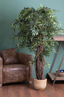 Ficus Weeping Artificiale con 2821 Foglie Altezza 152 cm Verde-5