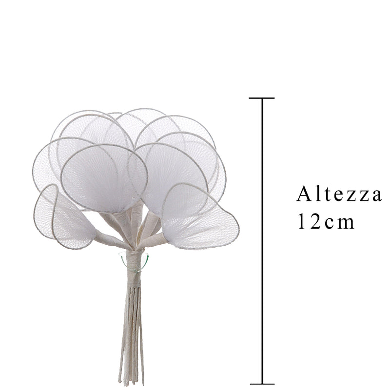 12 Racchette per Confetti Altezza 11 cm Bianco-2