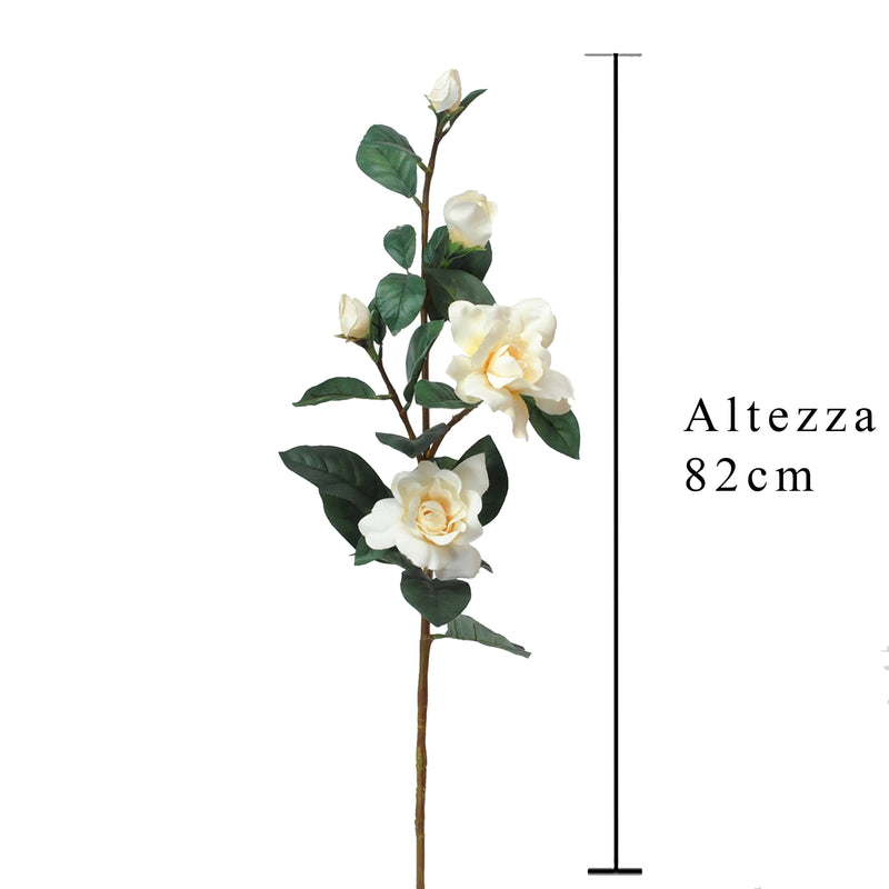 2 Rami Artificiali di Gardenia Altezza 82 cm Bianco-2