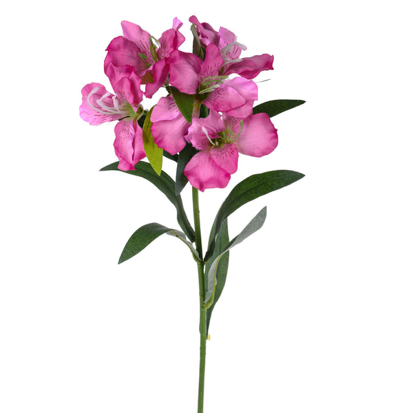 sconto Set 8 Fiori Artificiali di Alstromeria in Materiale Sintetico Altezza 62 cm Rosa