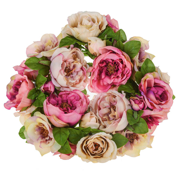 Set 2 Coroncina Artificiale con Rose Larghezza 30,5 cm sconto