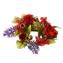 6 Giro Candela con Rose e Lavanda Artificiali -1