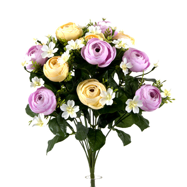 online Set 2 Bouquet Artificiale di Ranuncoli Composto da 13 Fiori Altezza 44 cm