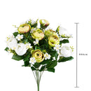 Bouquet Artificiale di Ranuncoli Composto da 13 Fiori Altezza 44 cm Verde-2