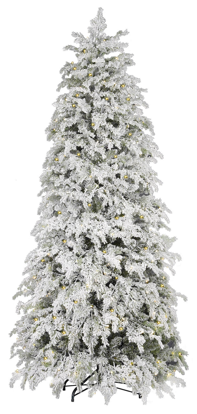 Albero di Natale Artificiale Innevato con Luci LED Pino Verde Varie Misure-1