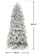 Albero di Natale Artificiale Innevato con Luci LED Pino Verde Varie Misure-2