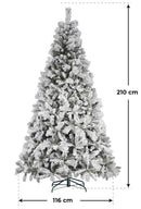 Albero di Natale Artificiale Innevato 210 cm 56 Rami Foresta Umbra Verde-2