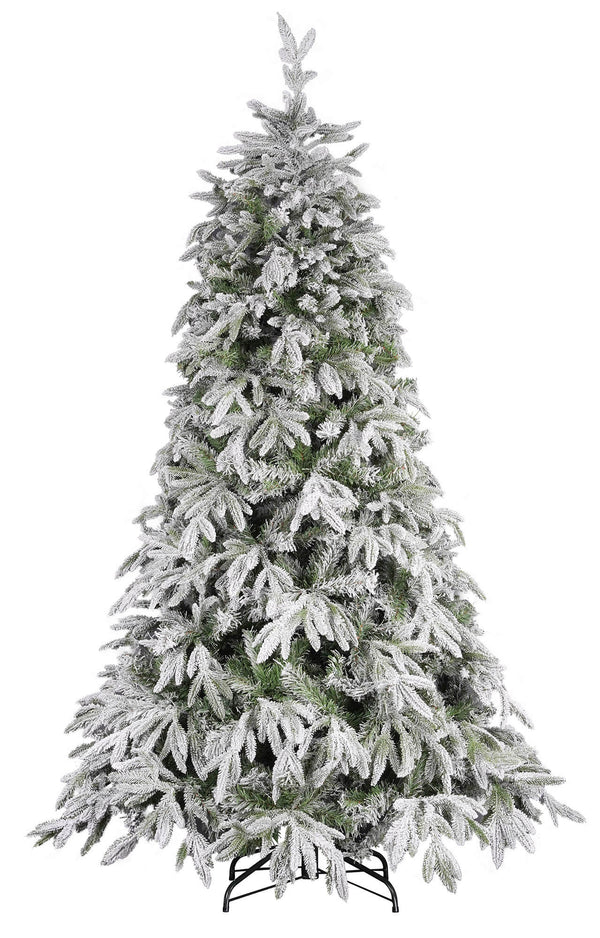 acquista Albero di Natale Artificiale Innevato 210 cm 63 Rami Tiglio delle Murge Verde