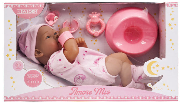 prezzo Bambola Bebè Amore Mio H35 cm con Accessori Rosa