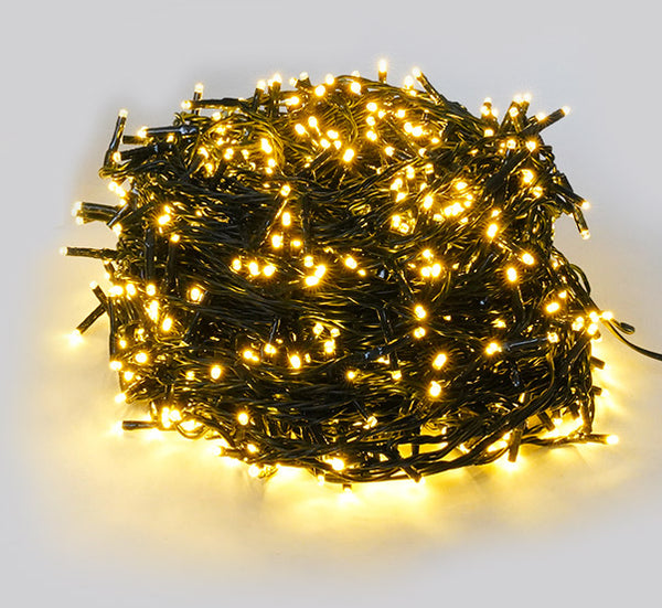 acquista Luci di Natale Filo 900 LED 3m Luce Calda Cavo Verde