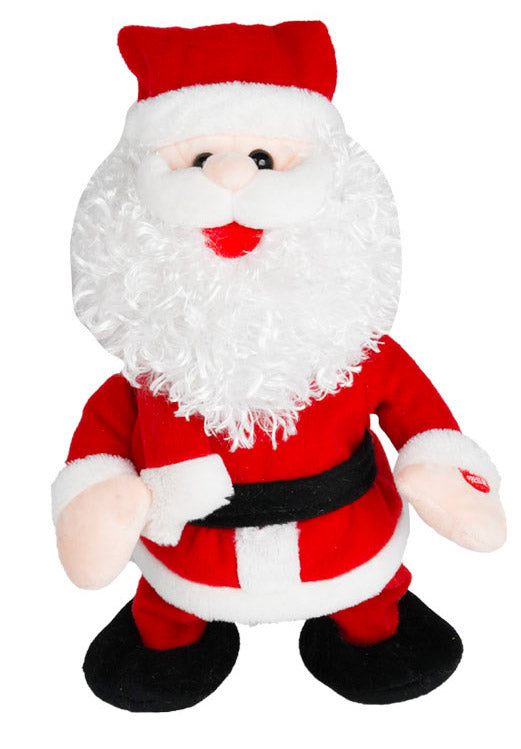 Pupazzo Babbo Natale H30 cm con Movimento e Suoni in Tessuto Rosso prezzo