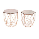 Set Tavolini Hexagon Rovere Rose Gold-1