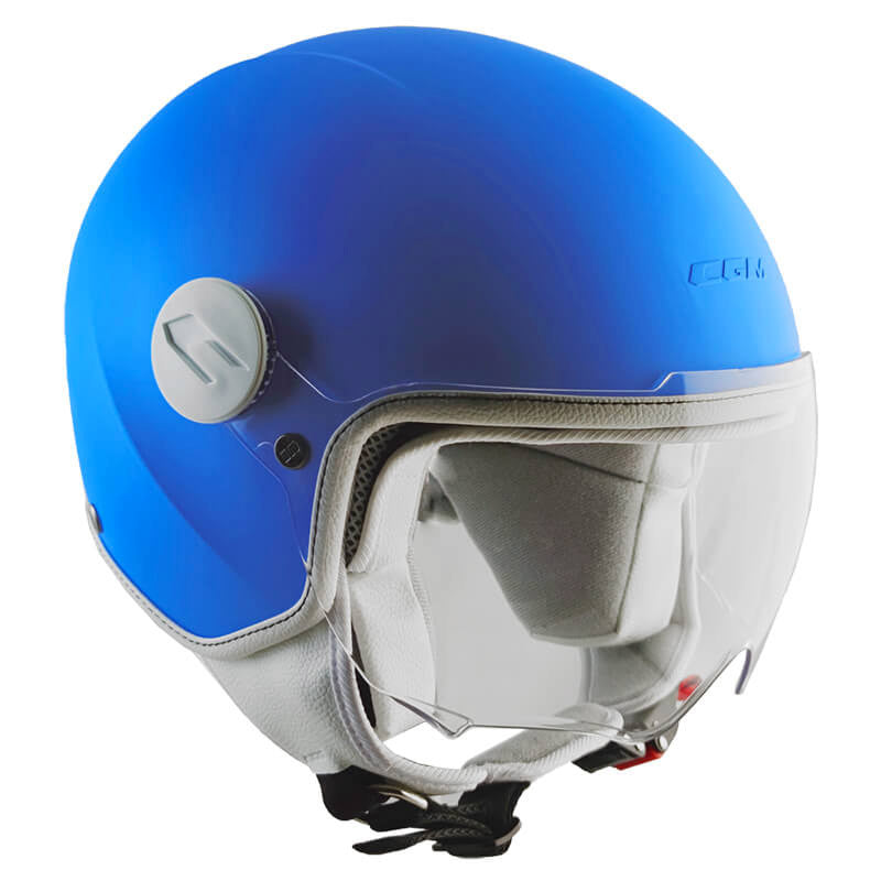 Casco Demi-Jet per Bambini Visiera Sagomata CGM Magic Mono 205A Azzurro Opaco Varie Misure-1