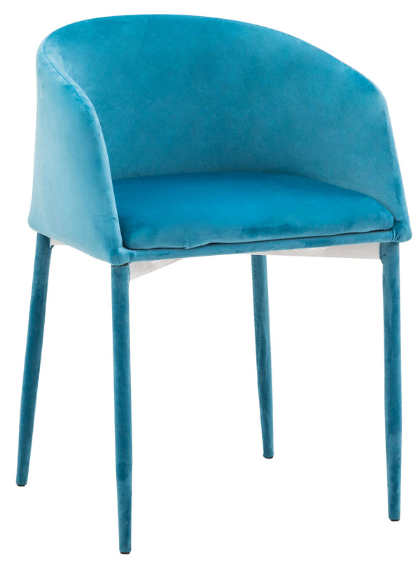 sconto Poltroncina Imbottita 79x52x52 cm in Velluto Prima Acqua Marina