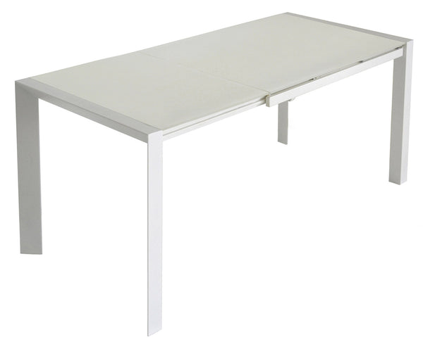 prezzo Tavolo Allungabile 75,5x80x123/183 cm in Metallo Piano in Vetro Temperato Seller Bianco