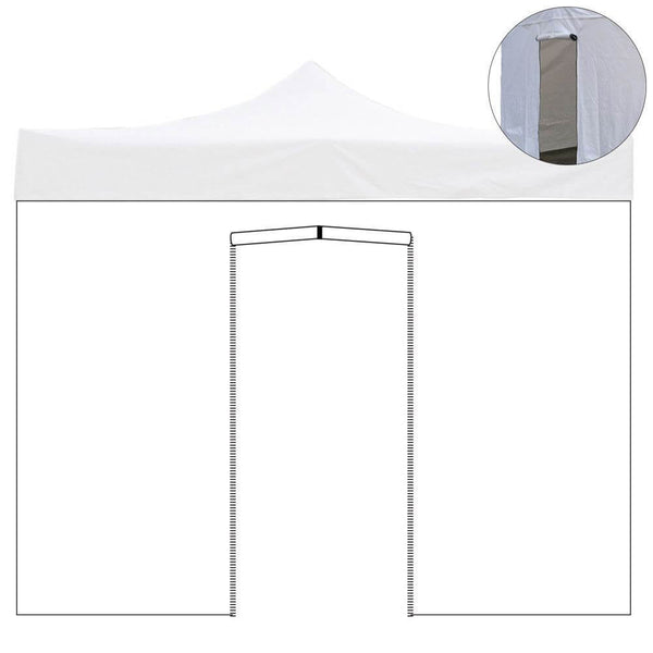 sconto Telo Laterale per Gazebo Richiudibile 2x2m Impermeabile Bianco